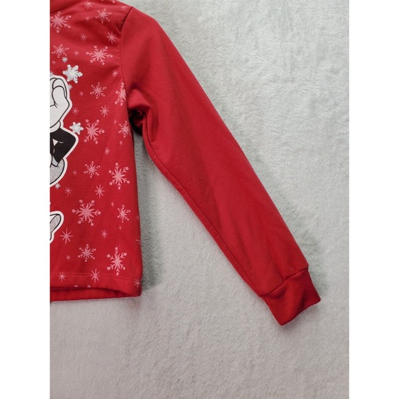 Disney Minnie‎ Mouse Hoodie Girls Sz XL Red Snowflake 100% Polyester Long Sleeve - Picture 5 of 10